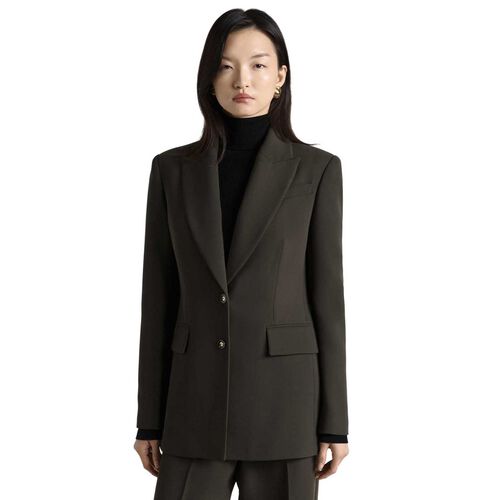 Cue Khaki Double Weave Hourglass Blazer